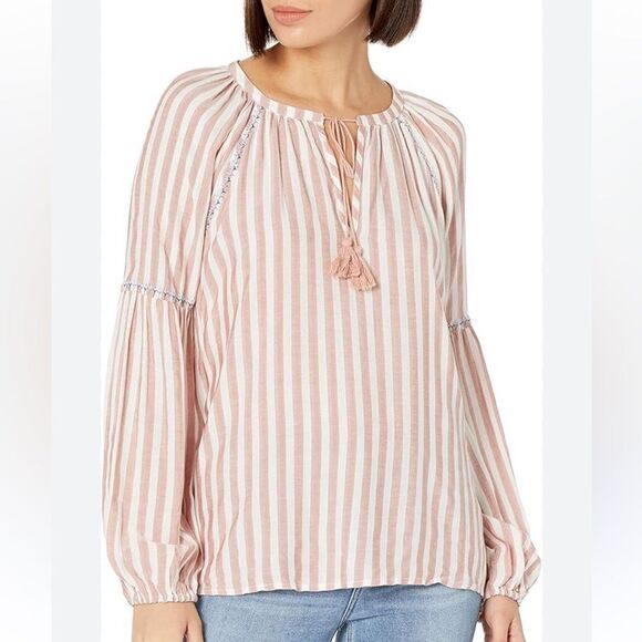 Paige Jovannie Blouse Pink White Boho Women’s XS - Picture 1 of 5